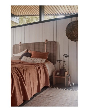 Coussin rond anthracite en coton organique Ø40cm