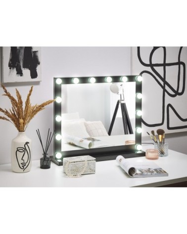 Miroir de table en métal noir 50x60