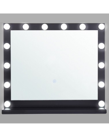 Miroir de table en métal noir 50x60