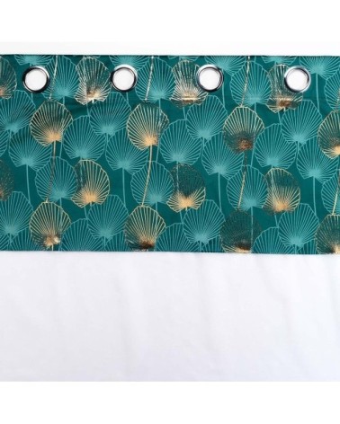Voilage sable top velours or émeraude 140x240cm