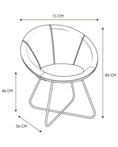 Fauteuil en métal et tissu Karl bleu canard