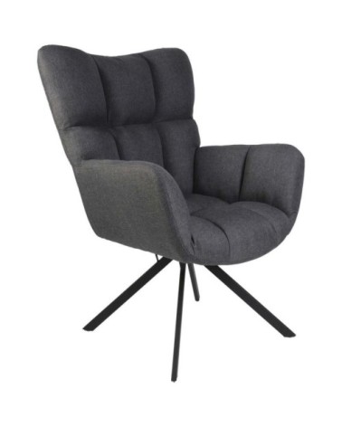 Fauteuil pivotant en tissu gris