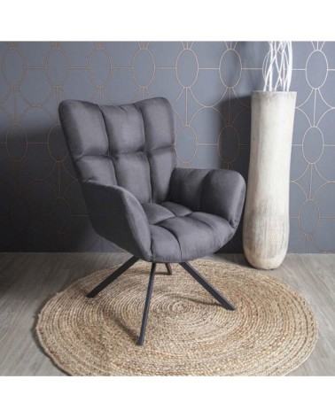 Fauteuil pivotant en tissu gris