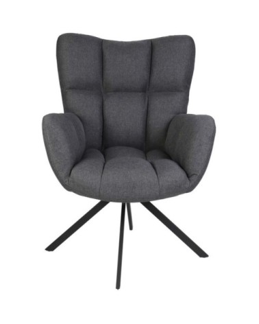 Fauteuil pivotant en tissu gris