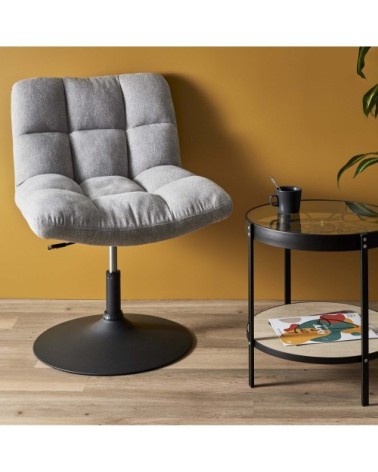 Fauteuil pivotant en tissu anton gris clair