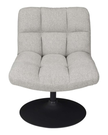 Fauteuil pivotant en tissu anton gris clair