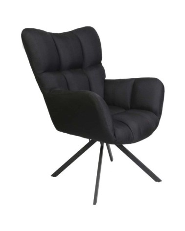 Fauteuil pivotant en tissu noir