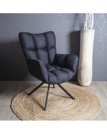 Fauteuil pivotant en tissu noir