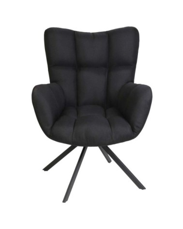 Fauteuil pivotant en tissu noir