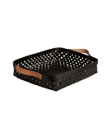 Panier noir en bambou H5,5x30x25cm