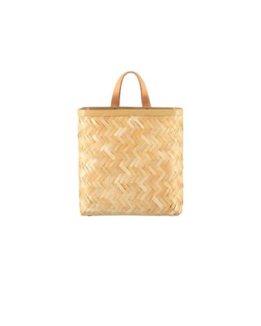 Panier mural marron en bambou H25x25x11cm