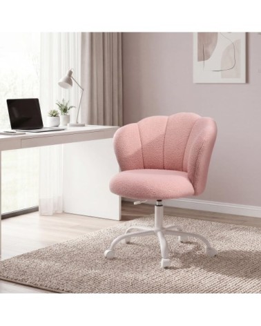 Chaises de bureau pivotant réglable dossier pétale pour chambre rose