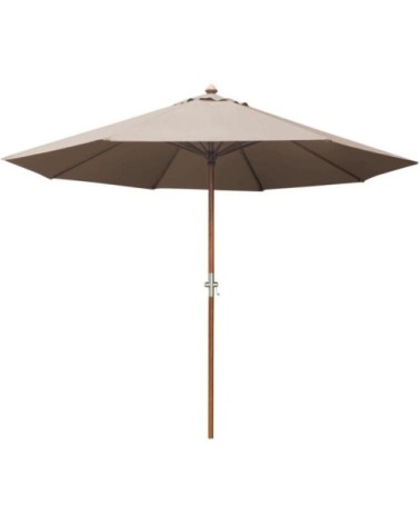 Parasol en bois 350 cm avec manivelle june taupe