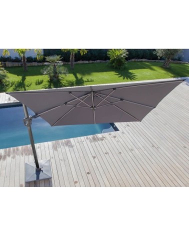 Parasol déporté orientable 360° inclinable gauche droite 3 x 3 m orien