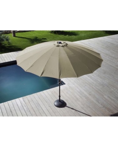 Parasol terrasse en fibre de verre pagode 300 cm argile