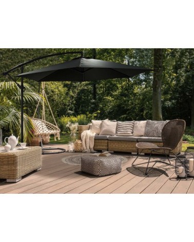 Parasol déporté rond eko 3 m gris anthracite