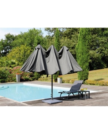 Parasol en acier 4.5x2.7 m ovale taupe