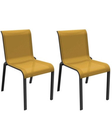 Chaises pour l'extérieur en aluminium cauro (lot de 2) graphite et mou