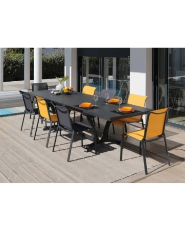 Chaises pour l'extérieur en aluminium cauro (lot de 2) graphite et mou