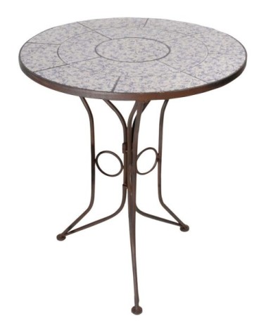 Table en céramique et fer forgé