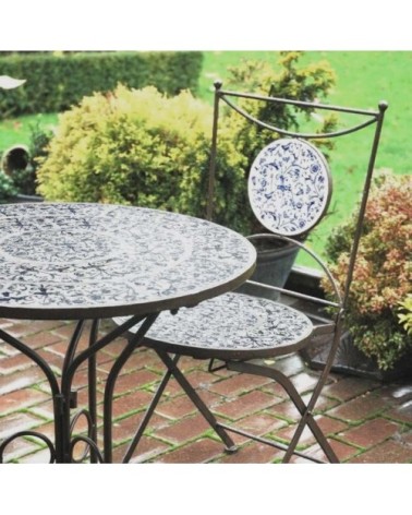 Table en céramique et fer forgé