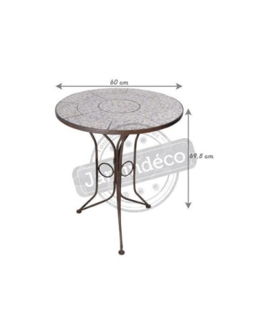 Table en céramique et fer forgé