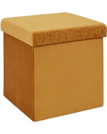 Pouf coffre pliable Rétro moutarde