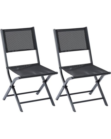 Chaise pliante modulo (lot de 2) noir