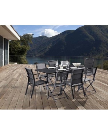 Chaise pliante modulo (lot de 2) noir