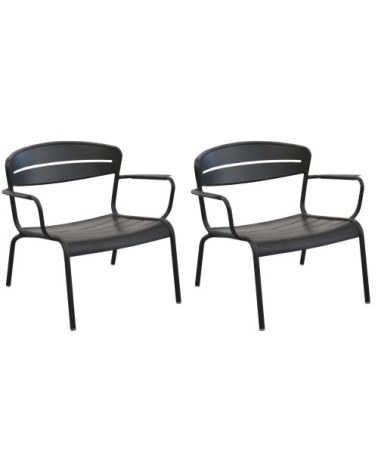 Fauteuils lounge terrasse en aluminium haora (lot de 2) graphite