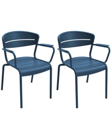 Fauteuils terrasse en aluminium haora (lot de 2) bleu