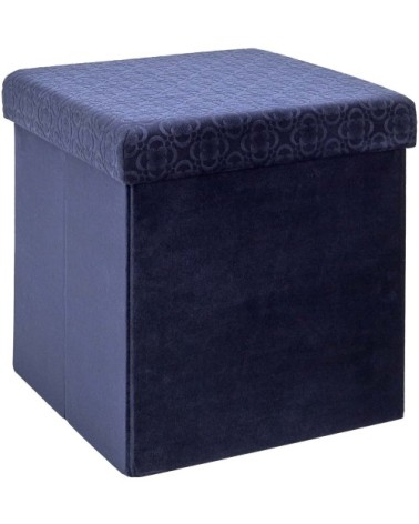 Pouf coffre pliable Rétro bleu nuit