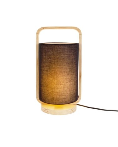 Lampe de table snap wood pin noir
