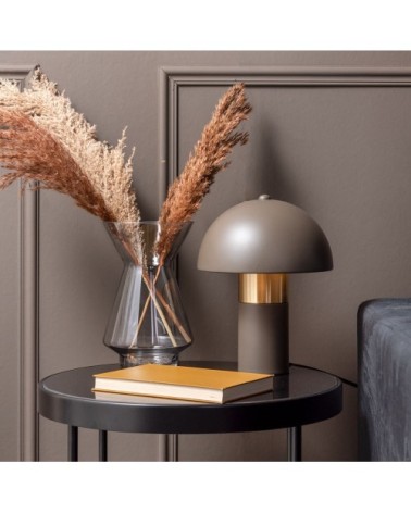 Lampe de table seta métal taupe