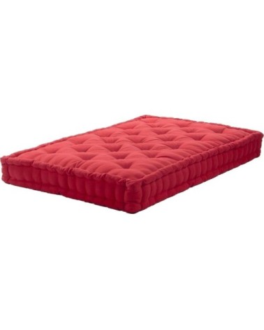 Coussin de palette en coton coloré 120 x 60 cm rouge