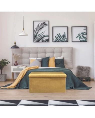 Banc coffre de rangement moutarde