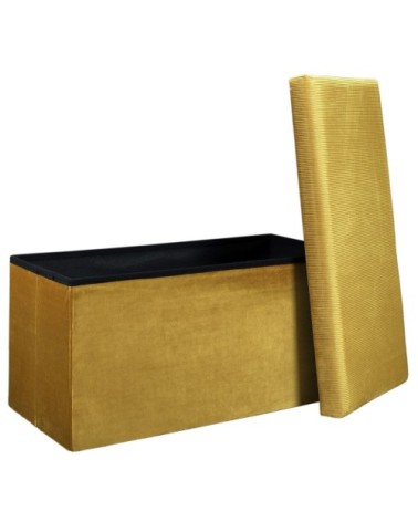 Banc coffre de rangement moutarde