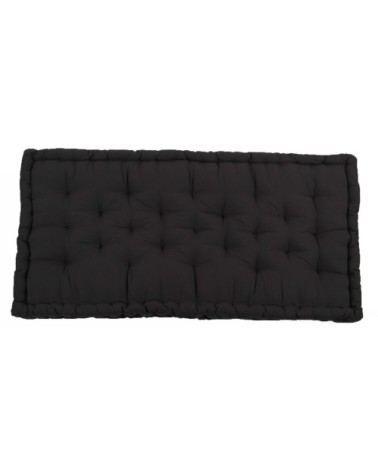 Coussin de palette en coton coloré 120 x 60 cm noir