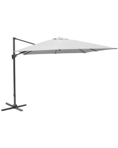 Parasol déporté en aluminium 3x3m dom blanc