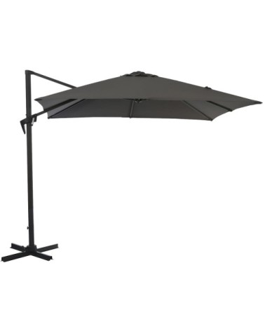 Parasol déporté carré en aluminium 2,5x2,5m roma gris