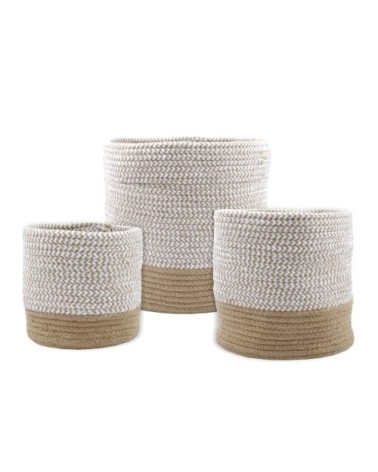 Paniers ou cache-pot en coton - Lot de 3