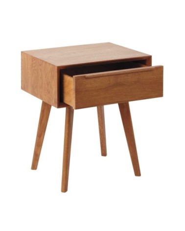Table de chevet vintage 1 tiroir en chêne massif