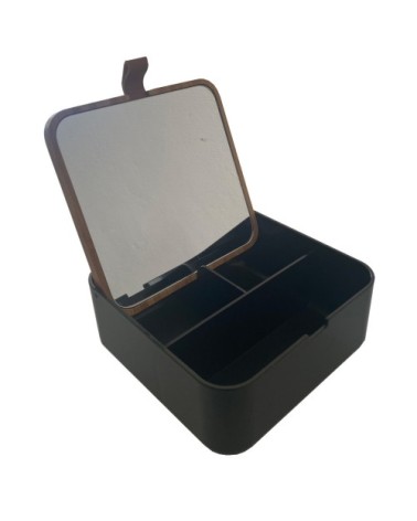 Miroir organiseur à bijoux en bambou