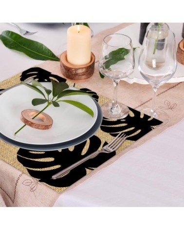 Set de table en toile de jute feuilles 30x42cm