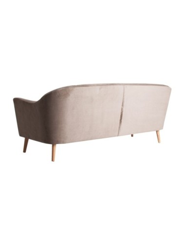 Canapé en polyester et bois de pin en beige192x85x80 cm