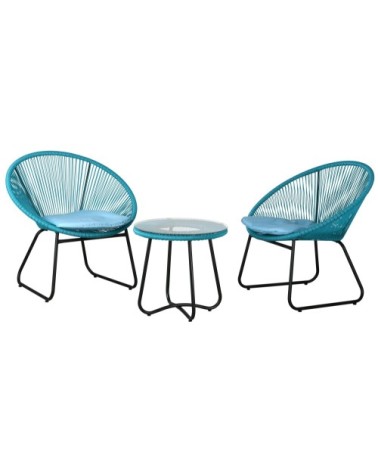 Salon de jardin 3 pièces en polyrésine malo