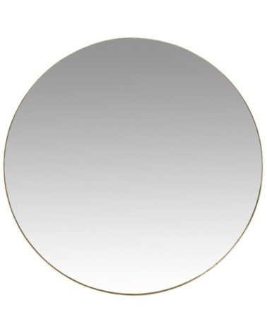 Miroir rond en acier doré, D90 cm