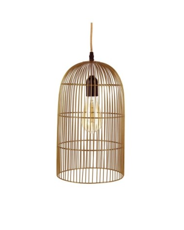 Suspension cage haute filaire cuivre mat