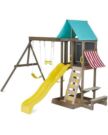 Aire de jeux en bois avec toboggan newport