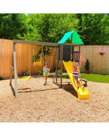 Aire de jeux en bois avec toboggan newport